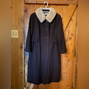 Gorgeous Dark Brown Vintage Shagmoor Wool & Fur Coat.